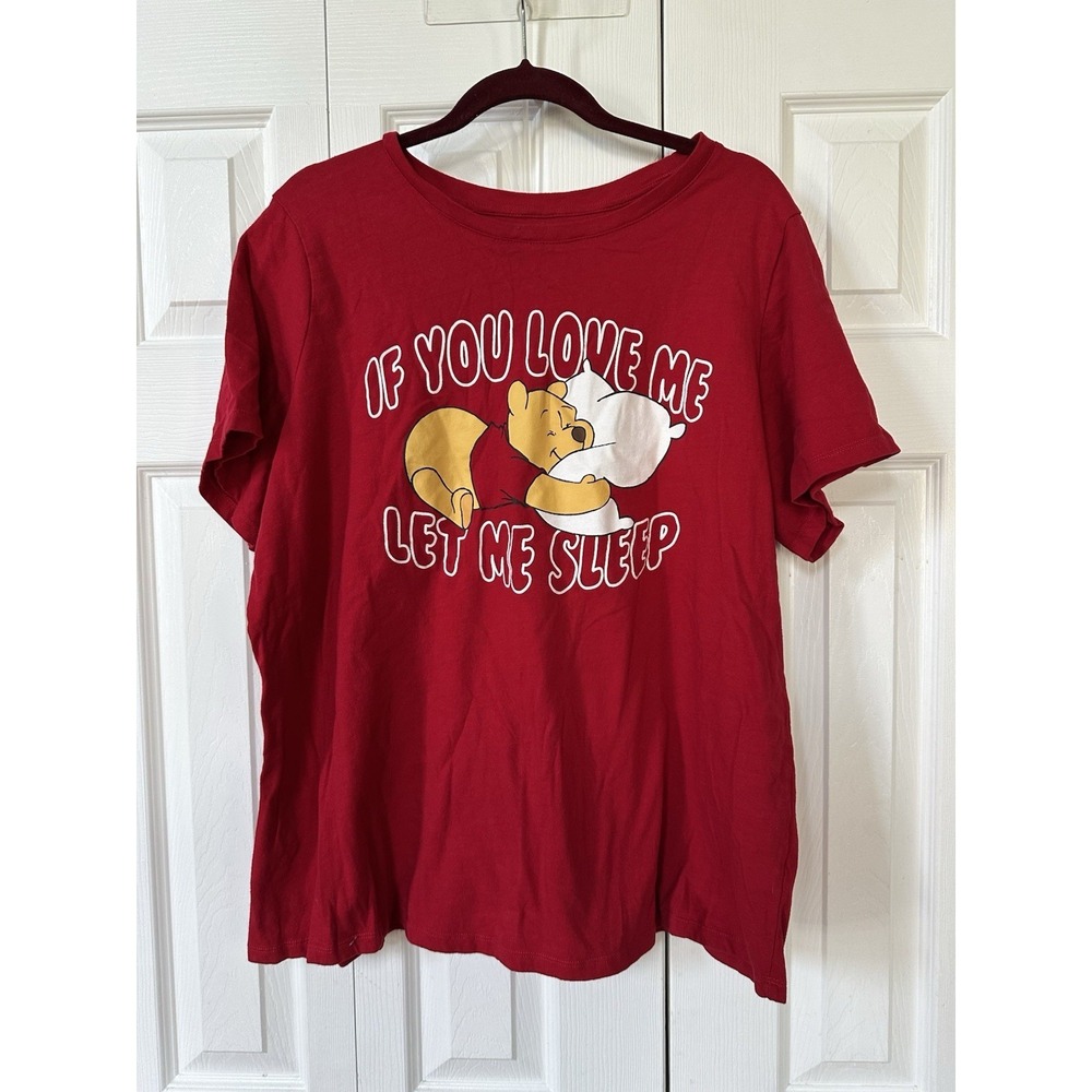Wnnie The Pooh If You Love Me Let Me Sleep Red TShirt -1X